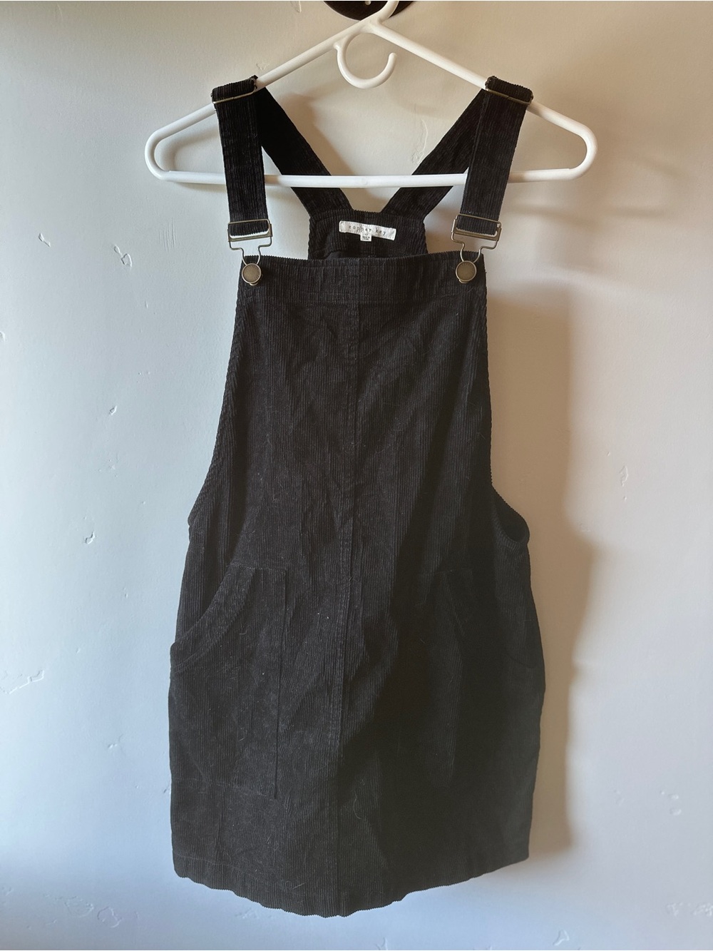 Copper Key Black Corduroy Pinafore Dress
